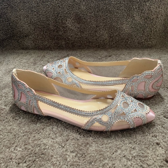 XYD Women Elegant Pointed Toe Rhinestone Flats - Picture 5 of 14